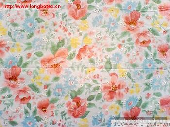 cotton voile Embroidery+printing