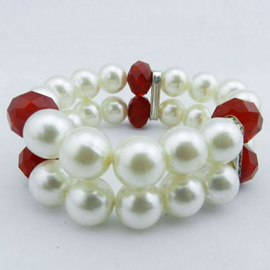 Fashion Pearl Crystal Glass Beaded Bracelet 