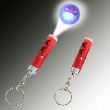 LED LOGO Torch Projection Flashlight LED Key Chain