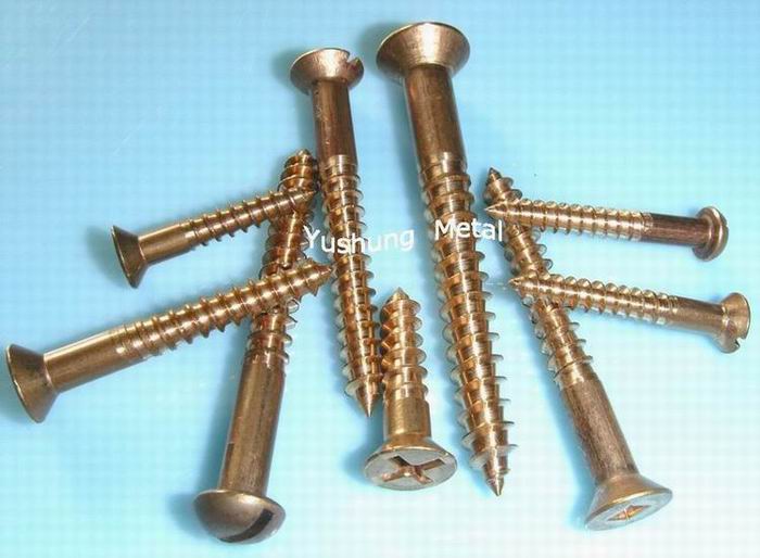 Silicon bronze wood screw