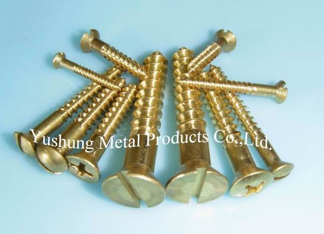 Brass wood screw