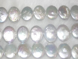 wholesale Grey coin pearl 12mm 16 inch loose stran