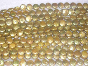 wholesale Champagne coin pearl 13mm 16 inch loose 