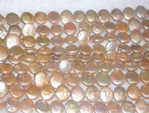 wholesale pink coin pearl 13mm 16 inch loose 