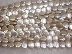 wholesale White coin pearl 12mm 16 inch loose stra