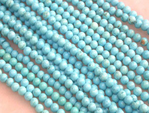 wholesale Genuine 16 inch 6mm round blue turquoise