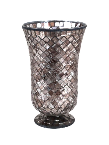 Mosaic Hurricane Glass Candle Holders 