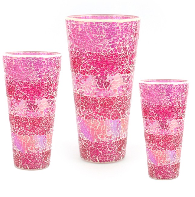 Mosaic Glass Flower Vases 