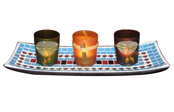 Mosaic Plate for candle holders 