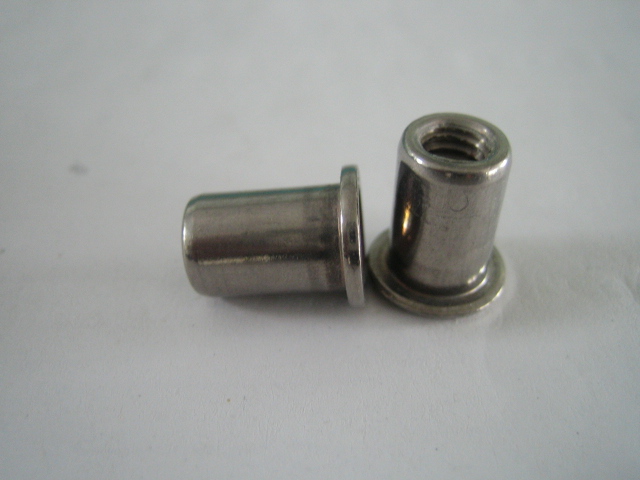 stainless steel flat head  round body rivet nut