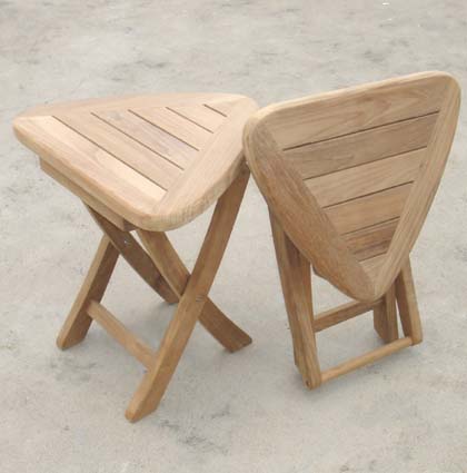 Corner Teak Bath Stool