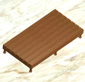 Teak wood shower mat