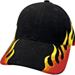 Heavy Brushed Cotton Cap with Double Flame Embroidery