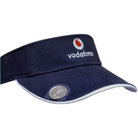 Brushed Heavy Cotton Golf Visor With Magnetic Ball Marker On Peak