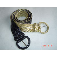 Straw Weaved Gold Belt