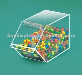 Acrylic Clear Candy Bin with Slant Front 