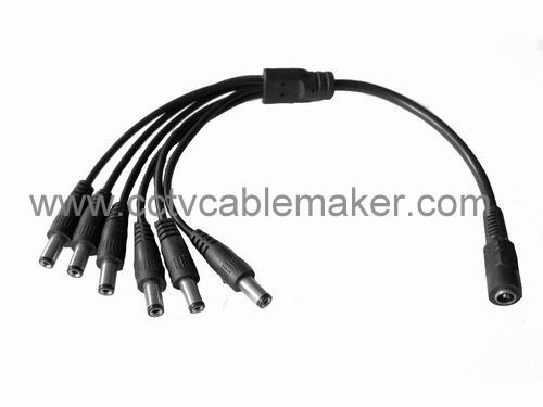DC Power Splitter-1 Female to 6 Male