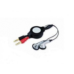 Multimedia retractable headset with built-in micro