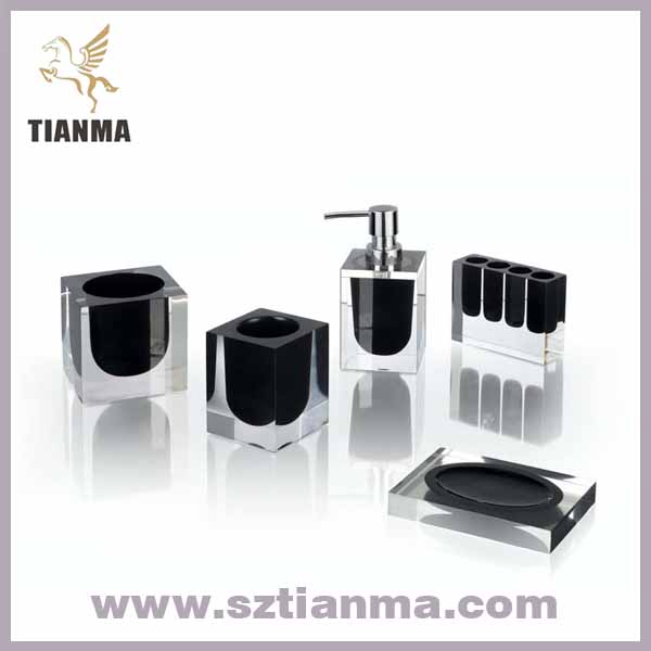 Acrylic Black Bathroom Accessories Sets