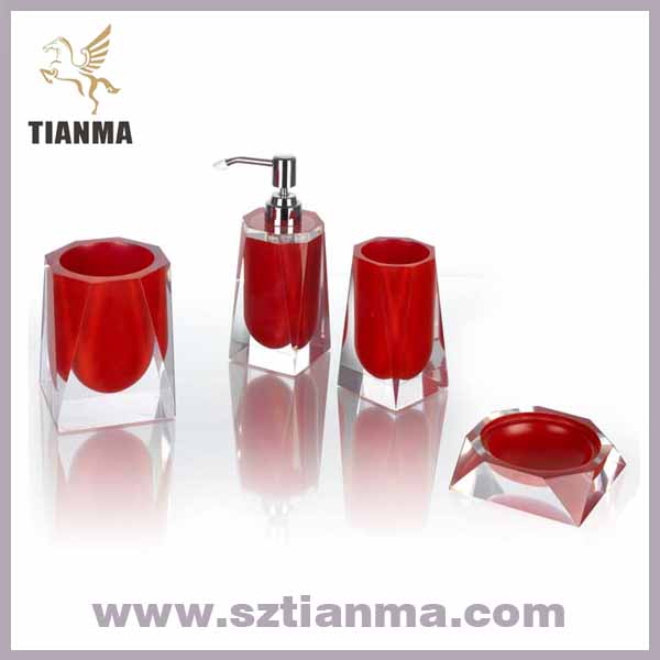 Resin Red Bathroom Accessories Sets