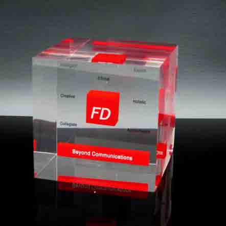 Acrylic Cube Paperweight For Souvenir Gift