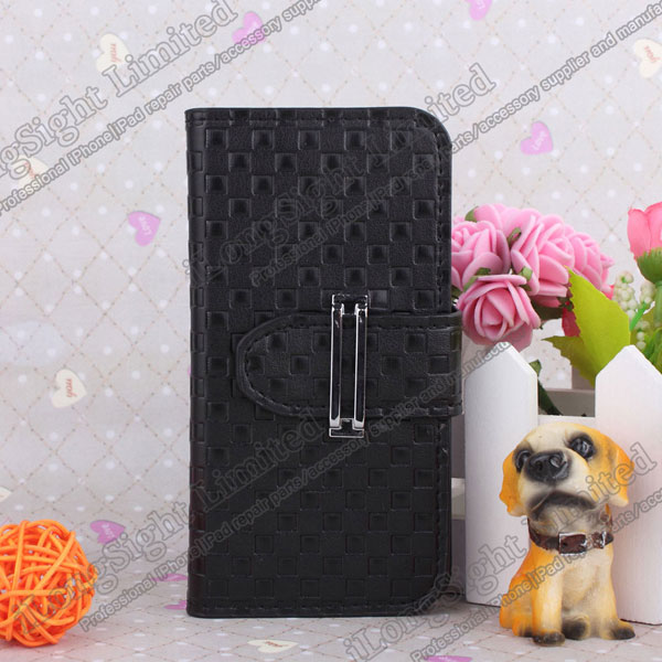 Square PU Leather Wallet Case For iPhone 5