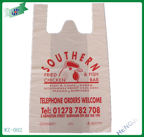 Side gusset t-shirt bags for shopping