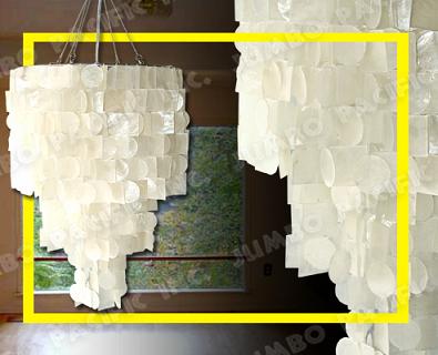 3 Layers Capiz Chandelier in Natural White