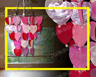 2 Layers Capiz Chandelier in Heart Design