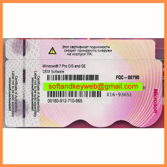 Windows7 Professional COA Label Sticker License
