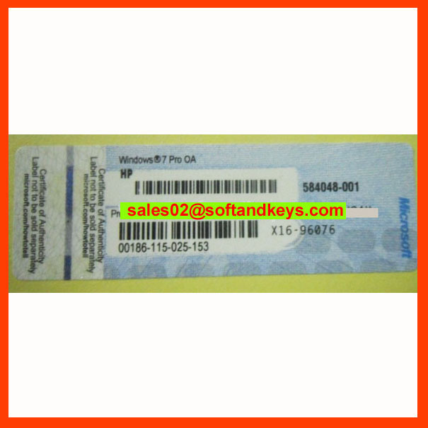 Windows7 Professional COA Label Sticker License 