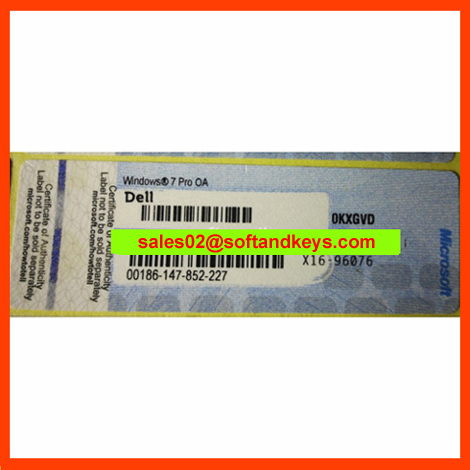 Win7 Pro COA Label Sticker License Key Card Dell 