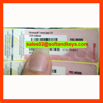 Win7 Home Basic COA Label Sticker License Key Card