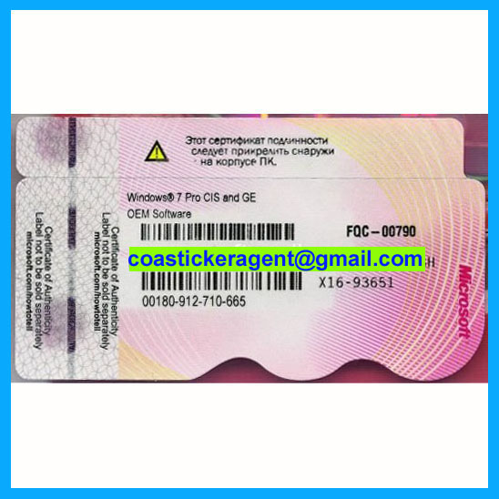 Win7 Professional COA Label Sticker License, X11, 