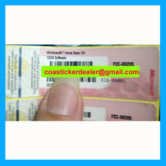 Windows7 Home Basic COA Label Sticker License, X11