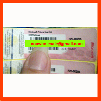 Win7 Home Basic COA Label Sticker License Key Card