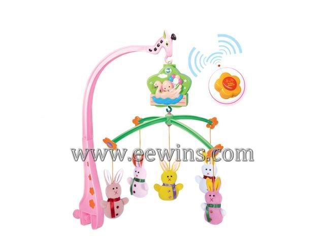Remote control rotating baby mobiles 