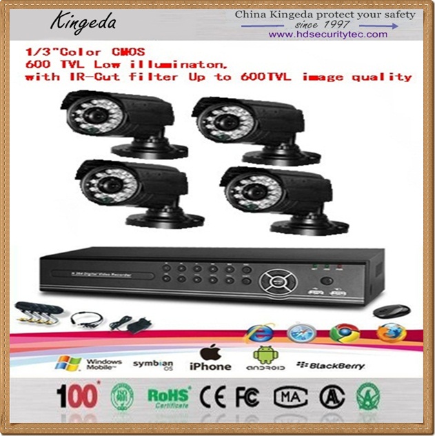 h.264 4ch cctv dvr kit,2TB standalone full d1 