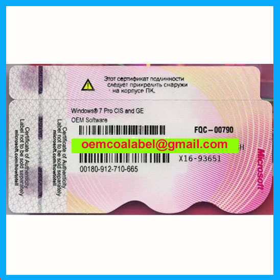 Win7 Professional COA Label Sticker License, X11, 