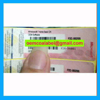 Windows7 Home Basic COA Label Sticker License, X11