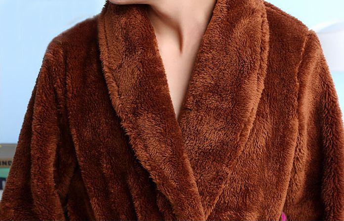 Plush poly fleece bath robes