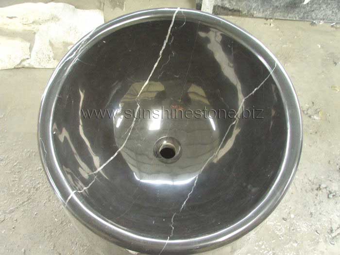 Black Marble Vessel Sink