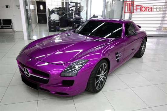1.52m x 30m Chrome Mirror Purple Car Film