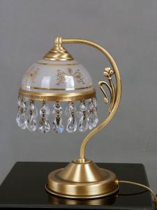 crystal table lamp with glass shade