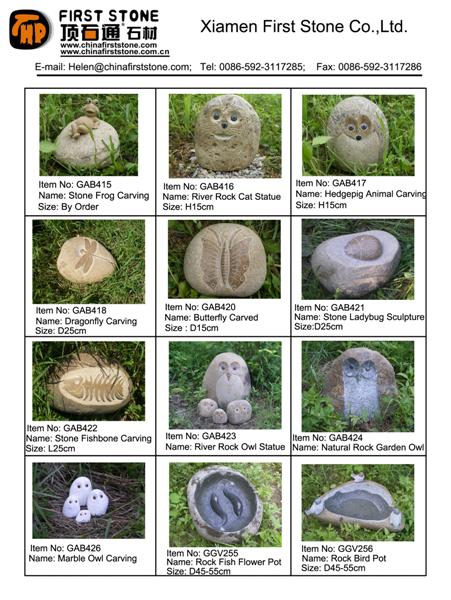 Natural pebble carving