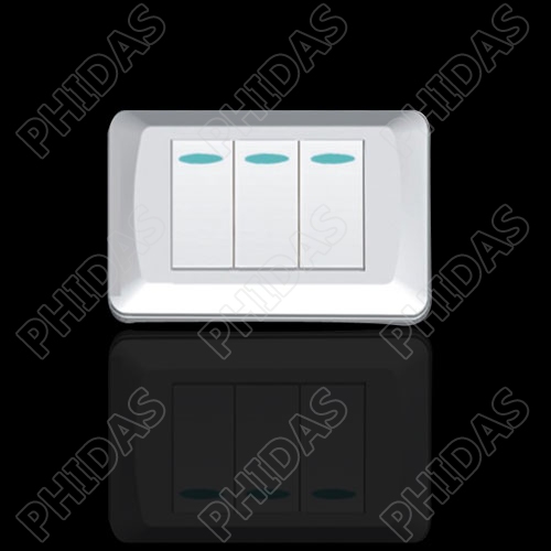 PF118 Screwless Three Gang Switch 