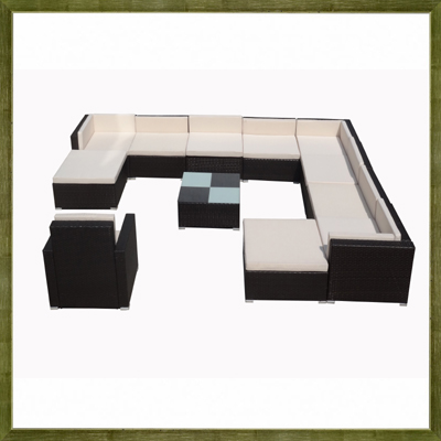 New design big size outdoor PE rattan sofa set