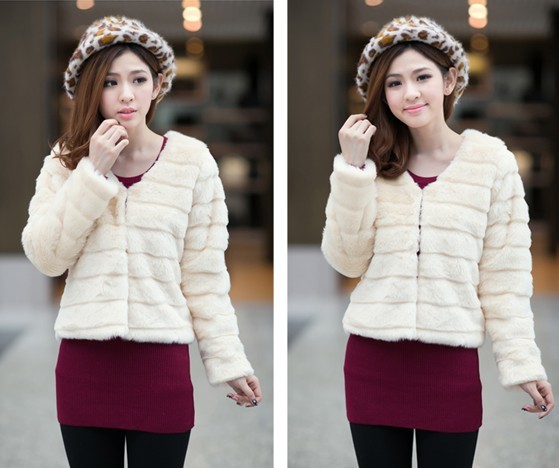 Korean Women Fashion Fur Short Coat