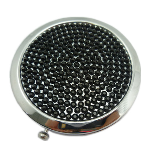 Black Crystal Rhinestone Compact Mirror