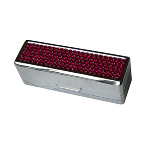 Hot Pink Crystal Rhinestone Lipstick Case